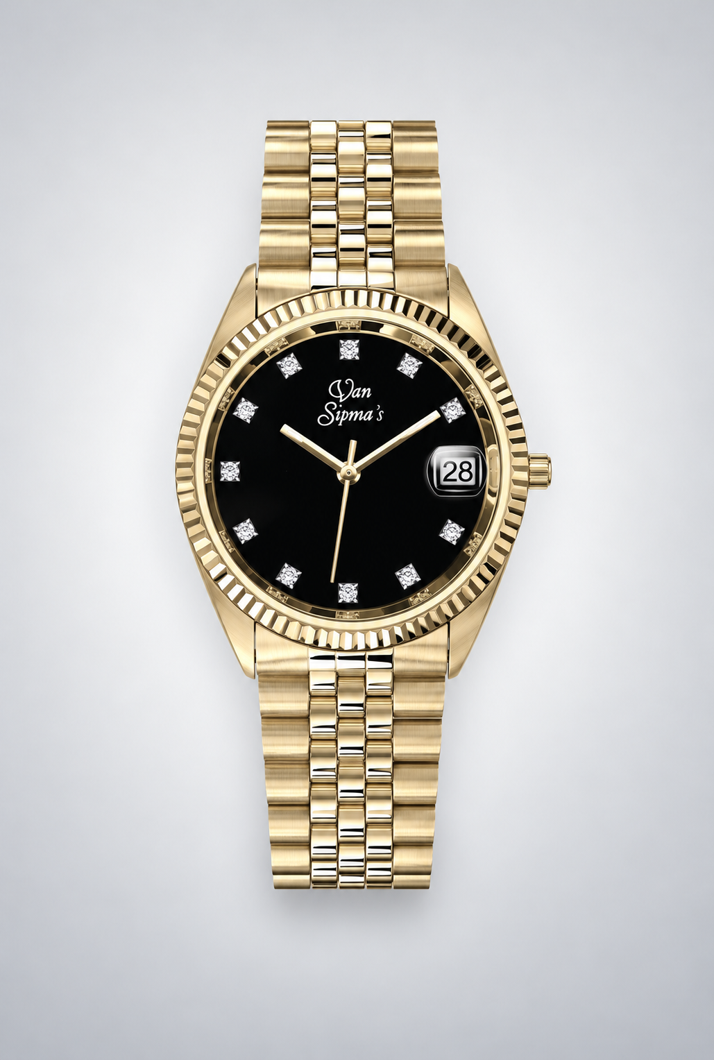 11-Diamond Black Dial Yellow Bracelet