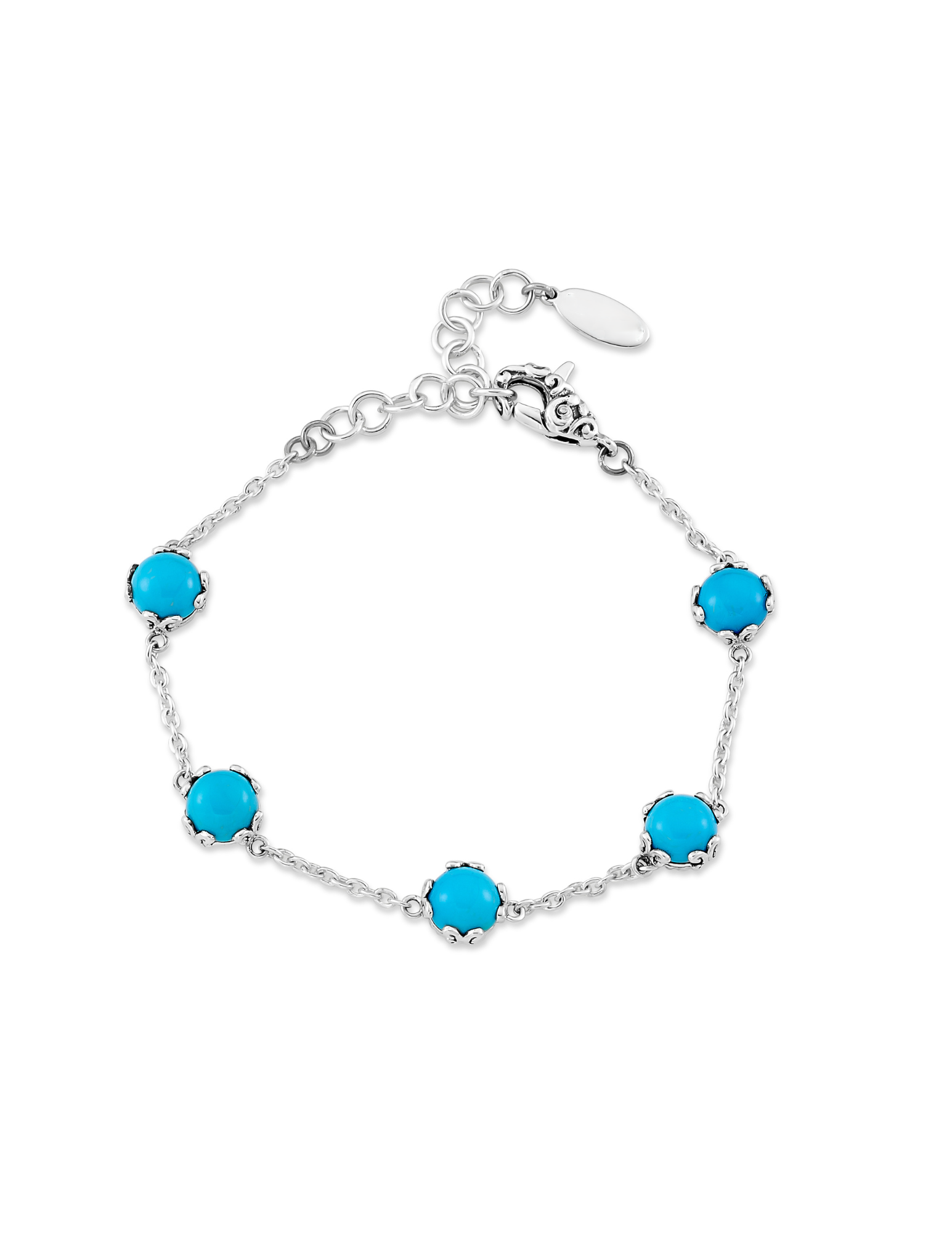 Sterling Silver Turquiose Station Bracelet
