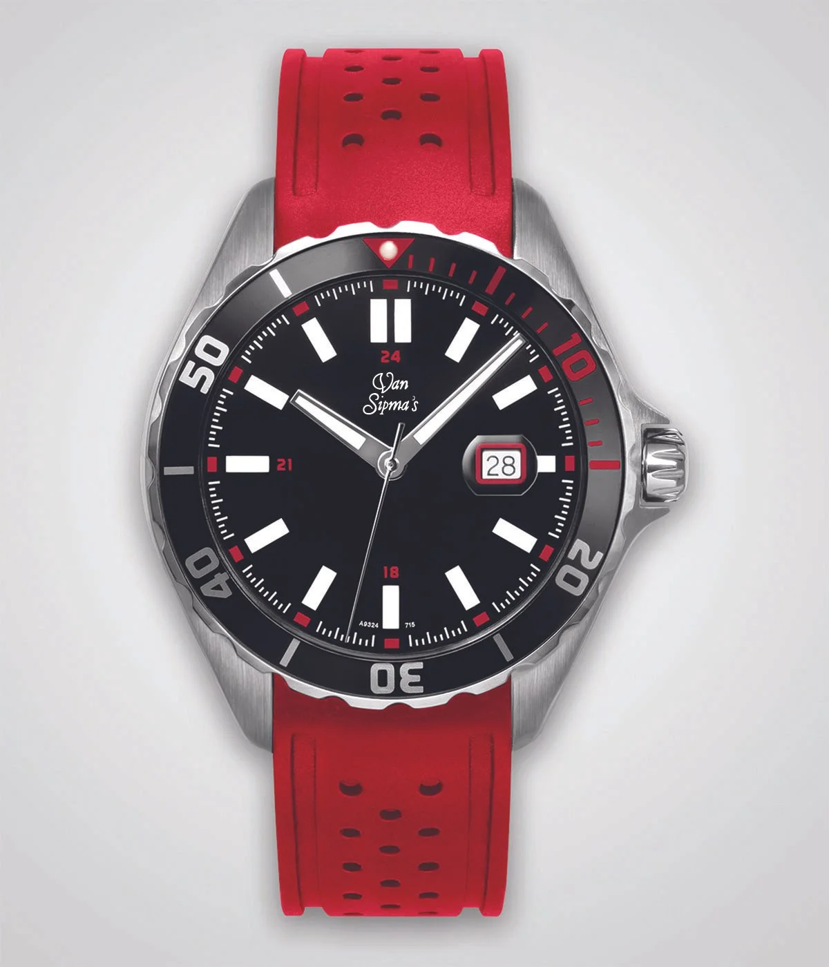 Black Dial Red Sport Band