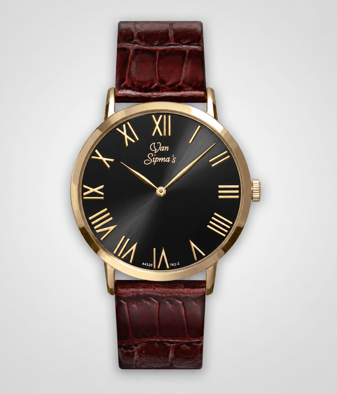 Black Dial Brown Leather Strap
