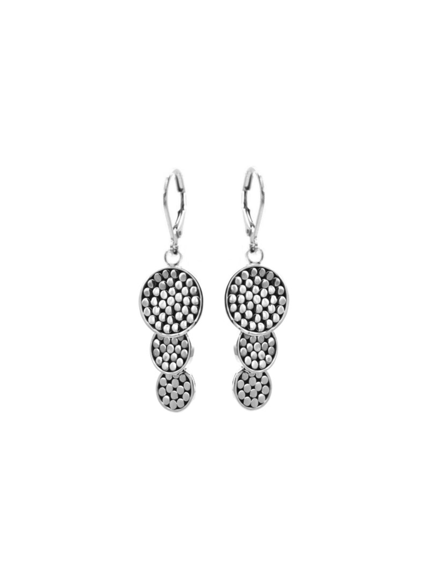 Sterling Silver Flat Bead Dangle Earrings