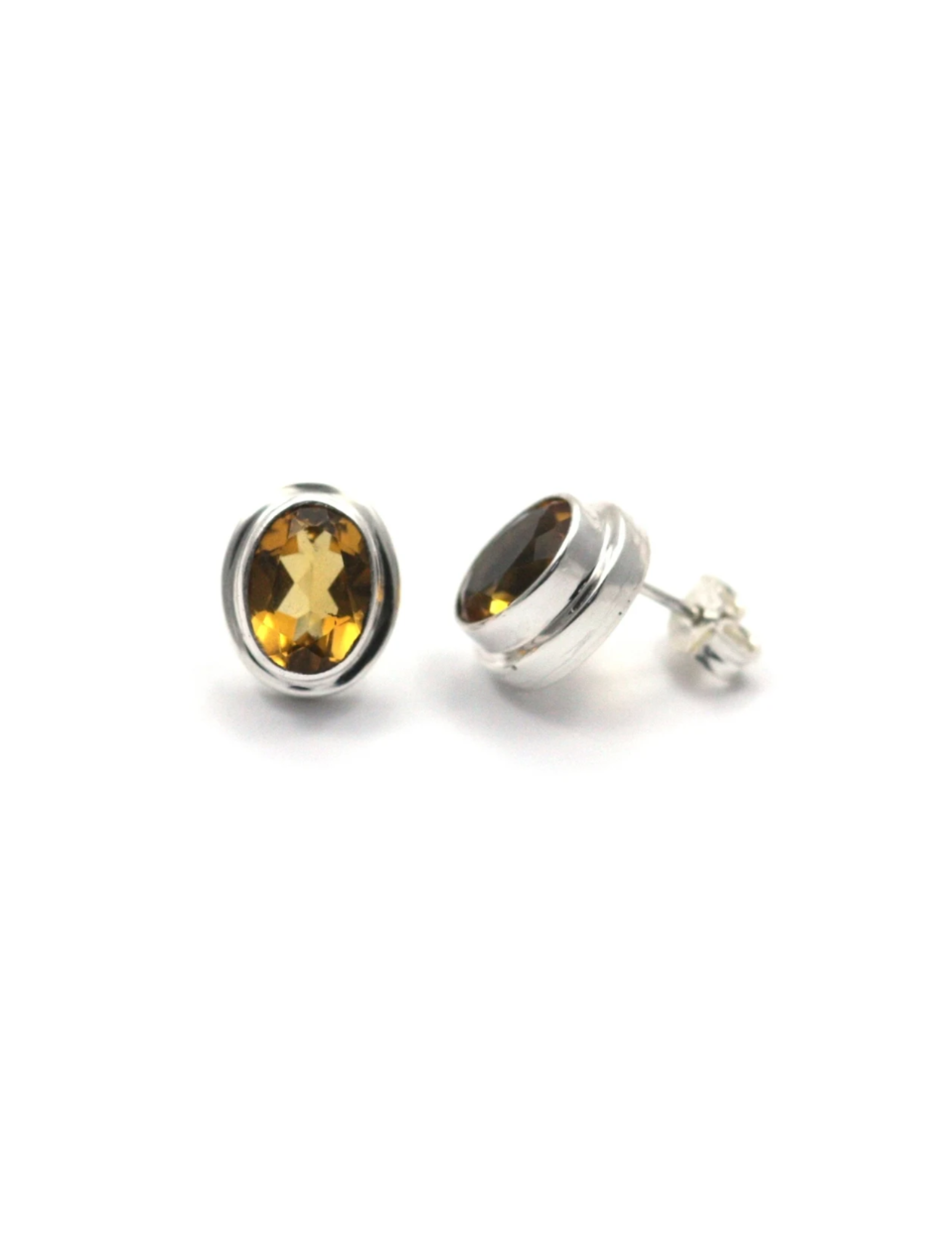 Sterling Silver Citrine Studs
