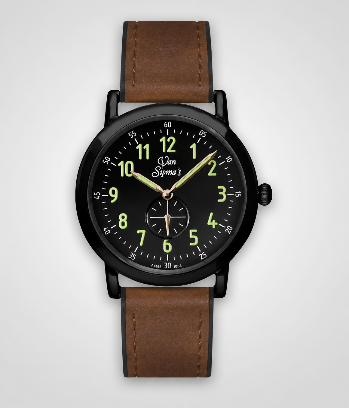 Black Dial Brown Leather Strap