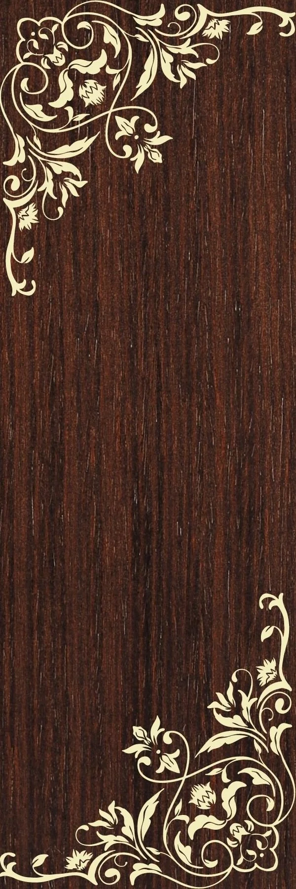 Bookmark for newsletter subscribers. Wood grain and gold no text.