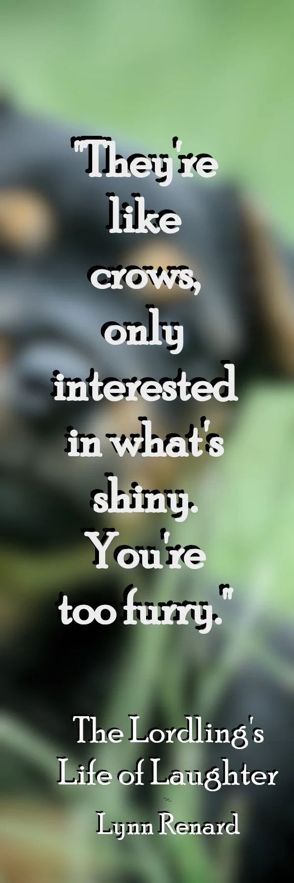 Bookmark for newsletter subscribers. Puppy bookmark with quote.