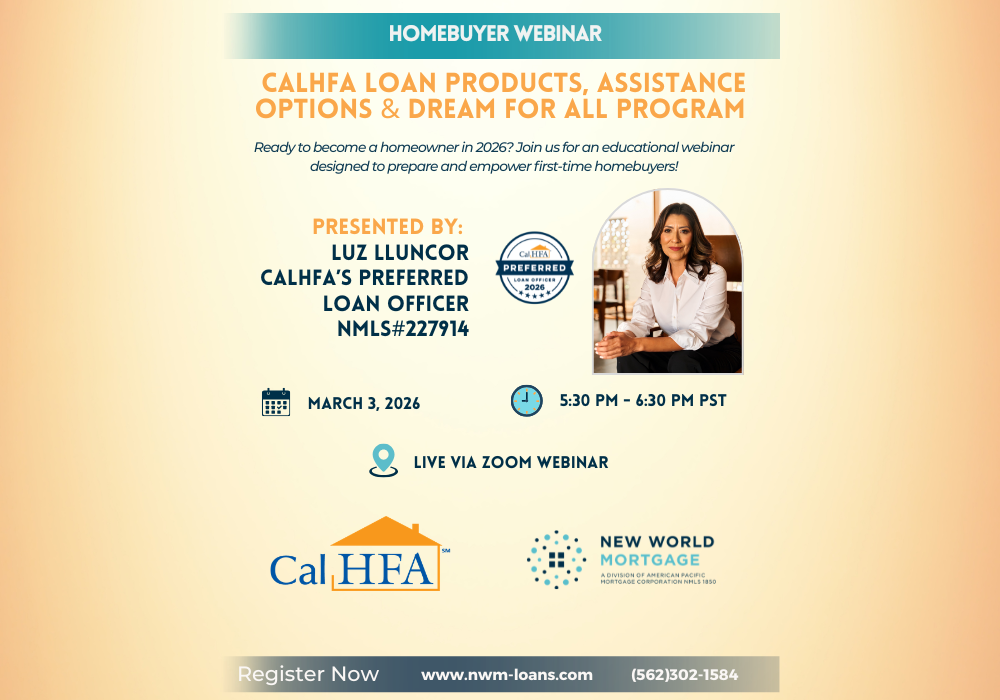 Online Event: CalHFA Loan, Assistance Options & Dream for All Program