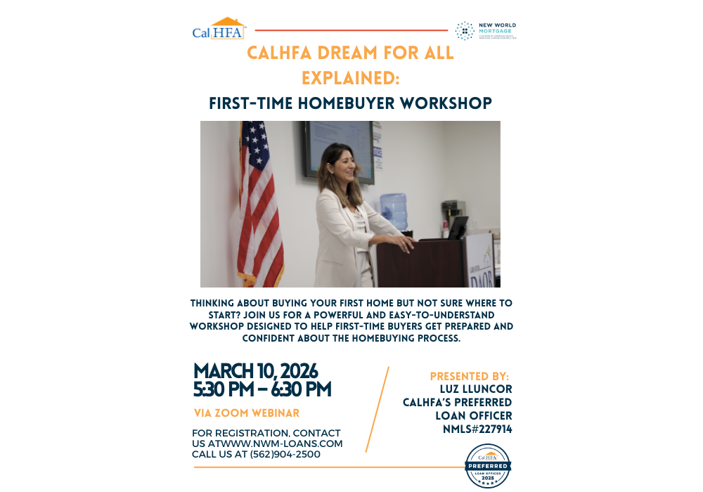 🏡 CalHFA Dream For All Explained: First-Time Homebuyer Workshop