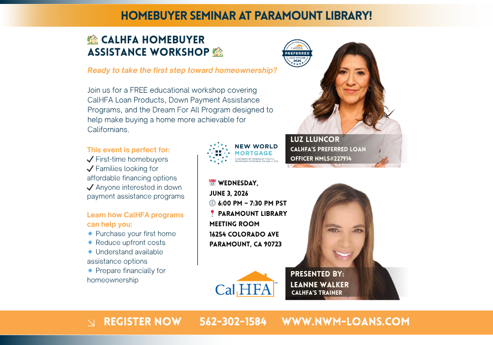 In-Person - CalHFA Homebuyer Assistance Workshop