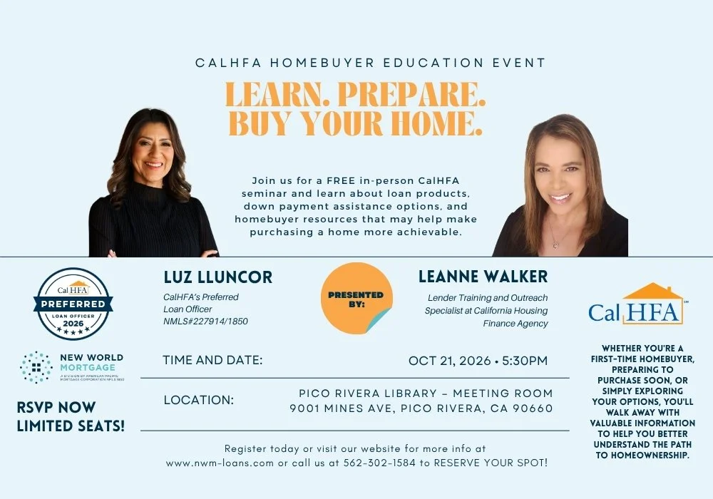 CalHFA In-Person Seminar: Learn. Prepare. Buy Your Home.