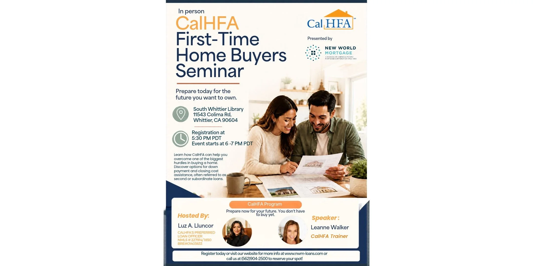 Whittier, CA: FREE In-Person CalHFA First-Time Homebuyer Seminar