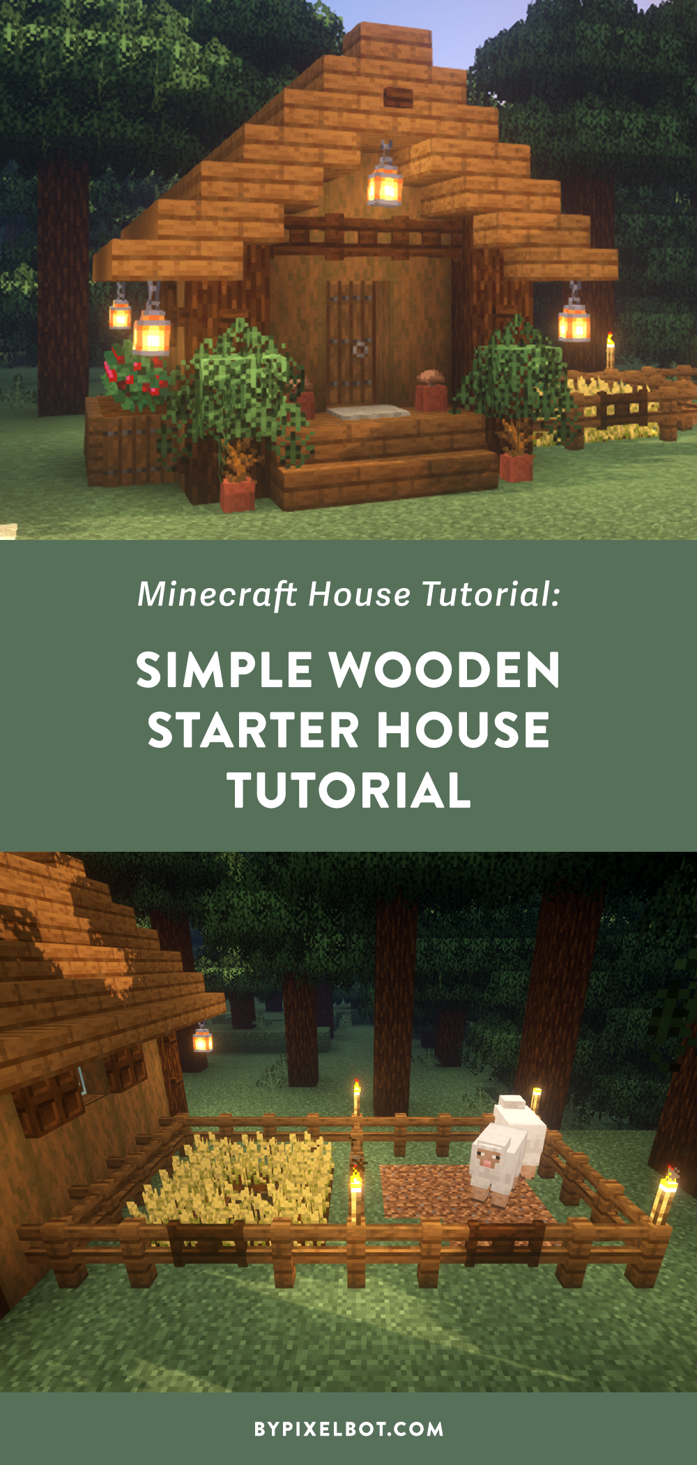 Minecraft: Starter House Tutorial - How to Build a House in Minecraft /  Easy / 