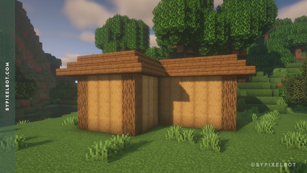 Minecraft: How to Build an Oak Starter House — ByPixelbot