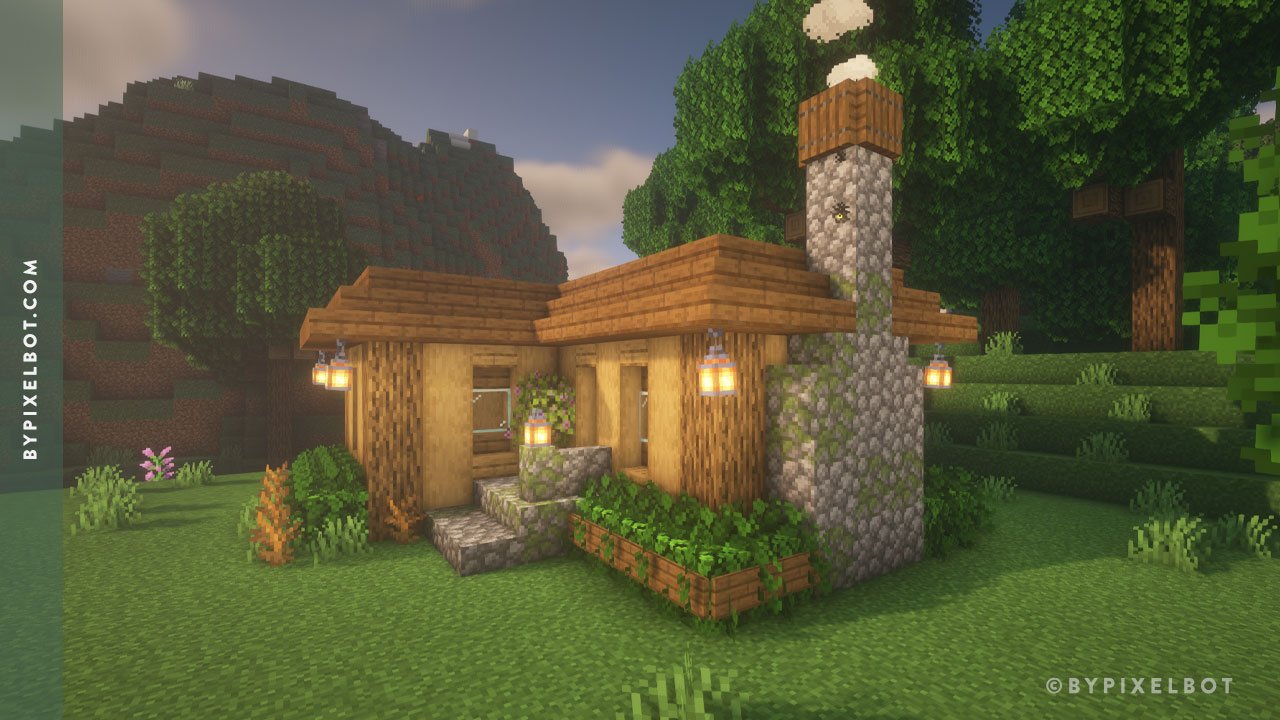 Minecraft: How to Build an Oak Starter House — ByPixelbot