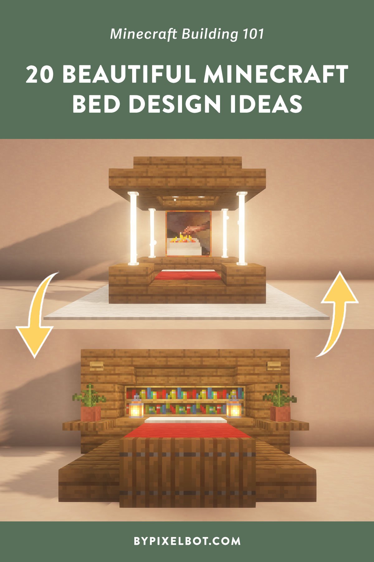 minecraft bed design ideas double bed feature