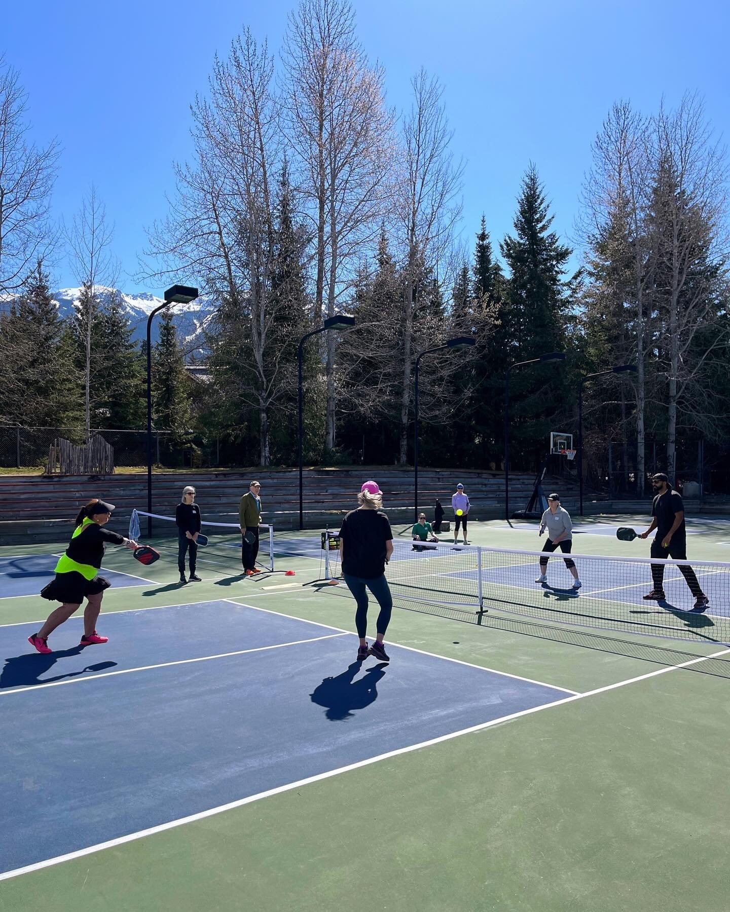 Pickleball 101 out on centre court this morning with Coach Gowtham + Suzanne!🌞