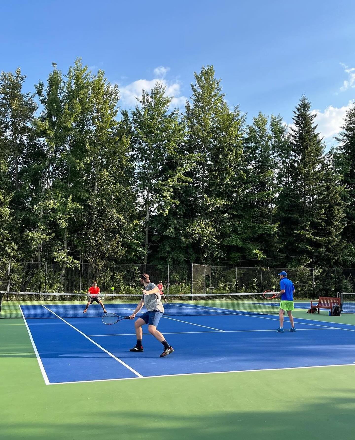 With summer fast approaching, our team power washed our outdoor tennis + pickleball courts on Thursday!!🫧💦

Now we just need some sunshine! Until then we&rsquo;ll have to cast our minds back to some of our favourite blue sky days on court . . . 🌞