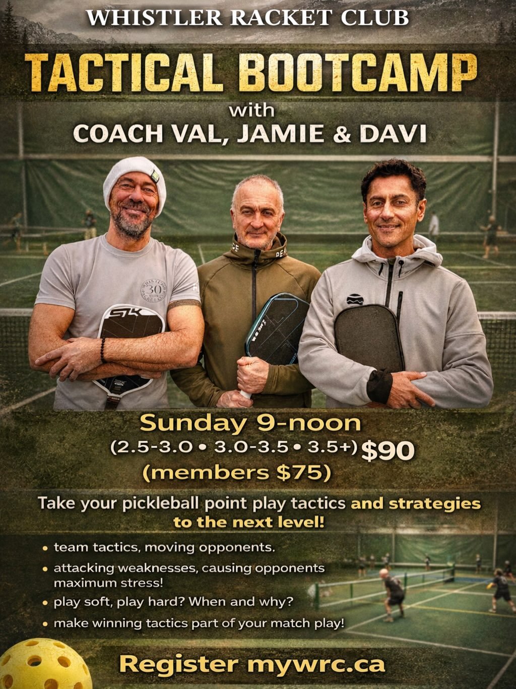 VALENTINES DAY WEEKEND AT THE WRC! 💌

FRIDAY 13TH: Killer Country Western Night🤠🪦
&bull; 5-7pm | Cowboy Mixer
MLP style team pickleball mixer with prizes for the best dressed killer cowboys + cowgirls! Registration includes one apr&egrave;s drink 