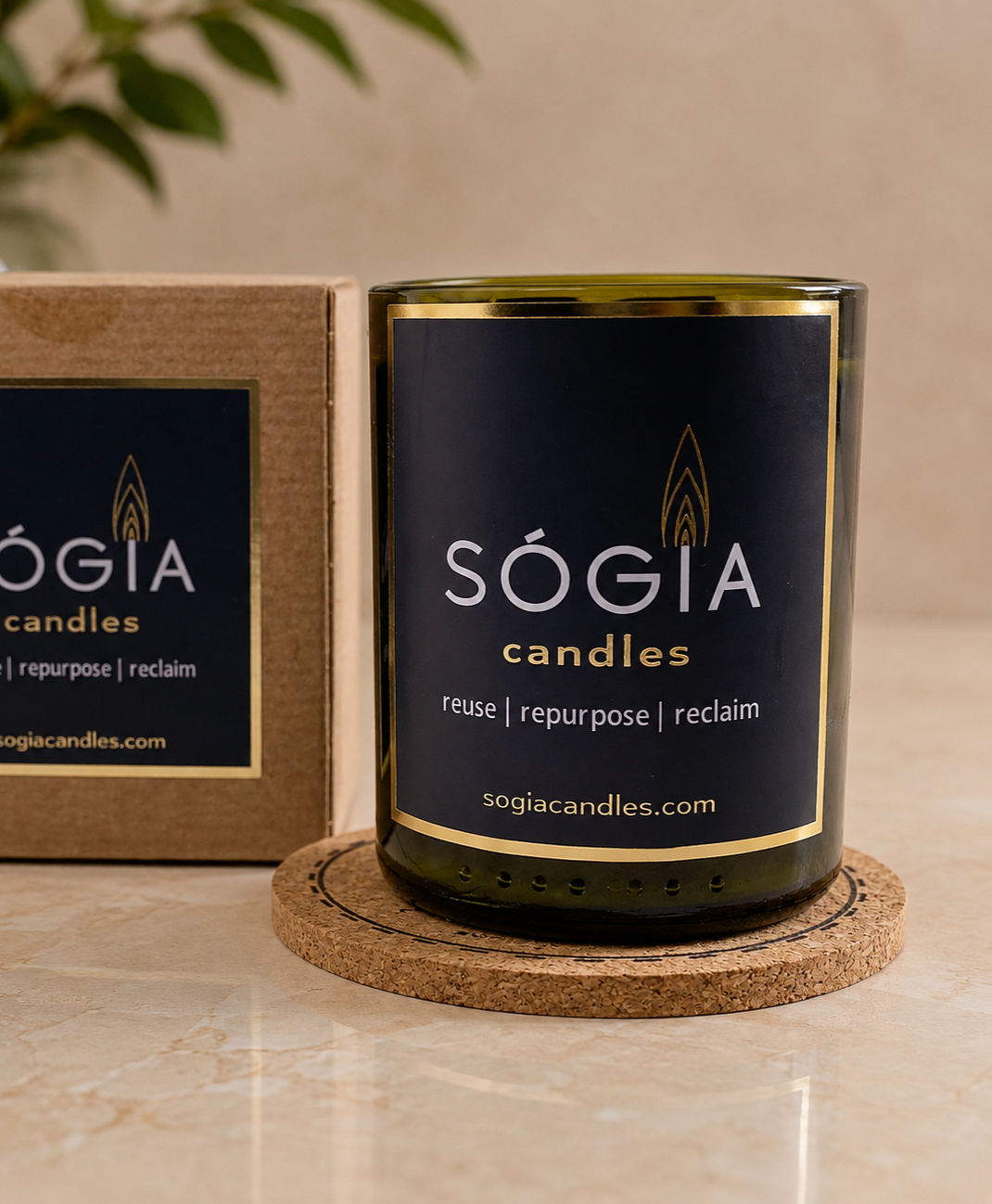 100% Pure Soy Wine Bottle Candle - Unscented