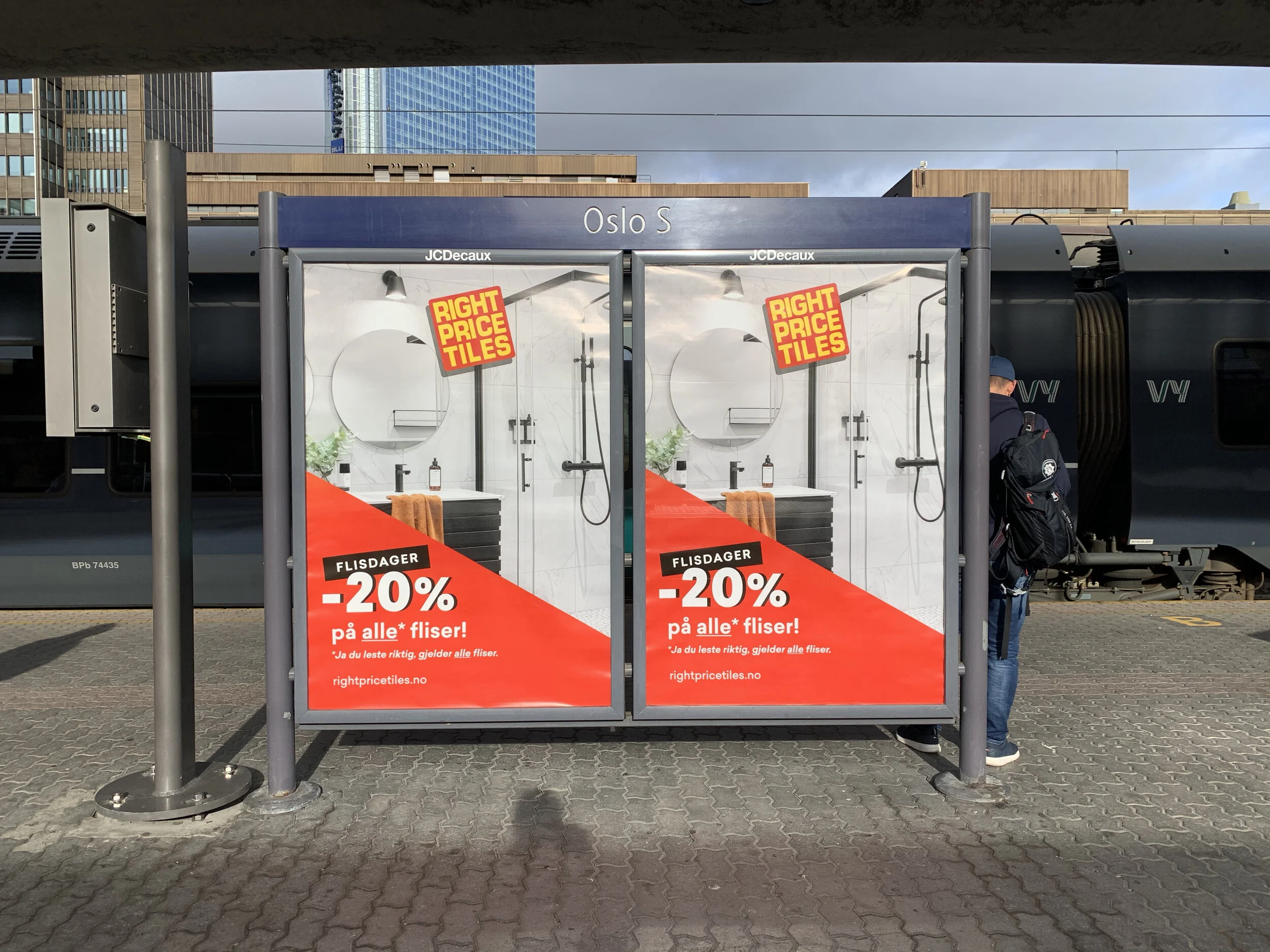 Interiørbildet fotografert for Right Price Tiles i bruk i markedsføring og reklame på Oslo S
