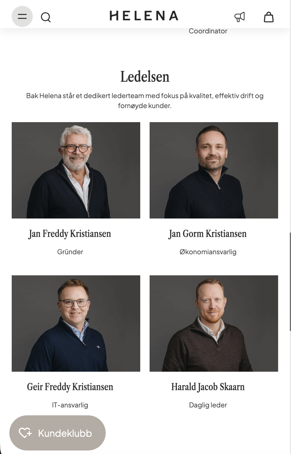 Ansattportretter for Helena Cosmetics