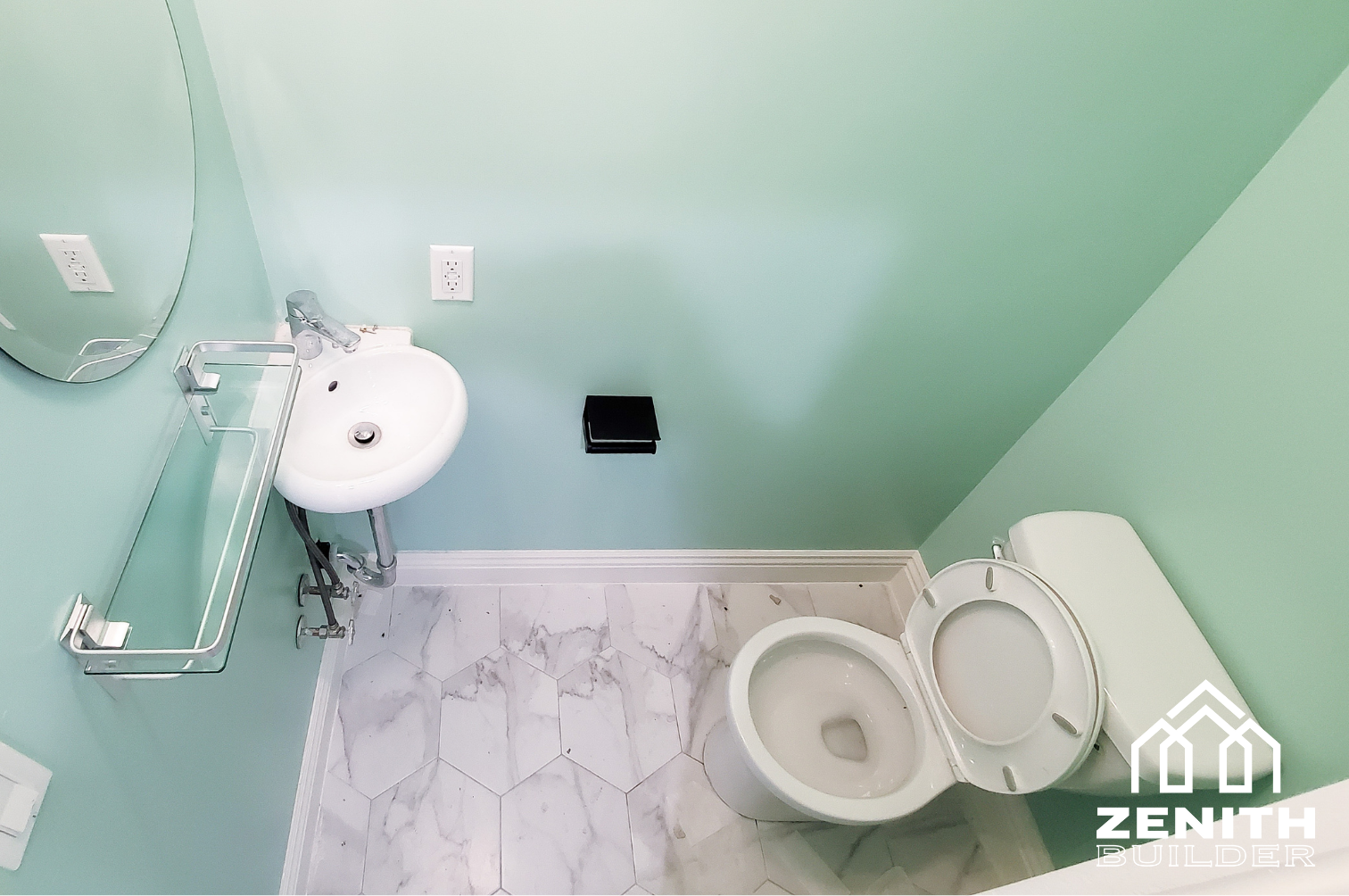 Cheerful Designed Powder Room