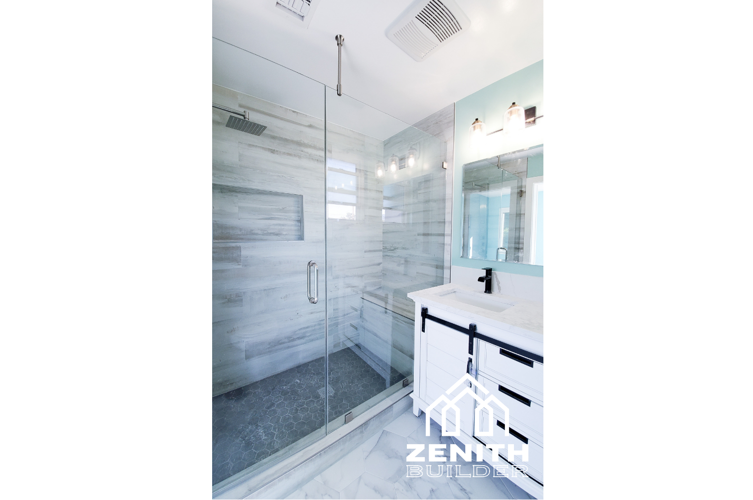 Fancy Green Designed Bathroom Remodel