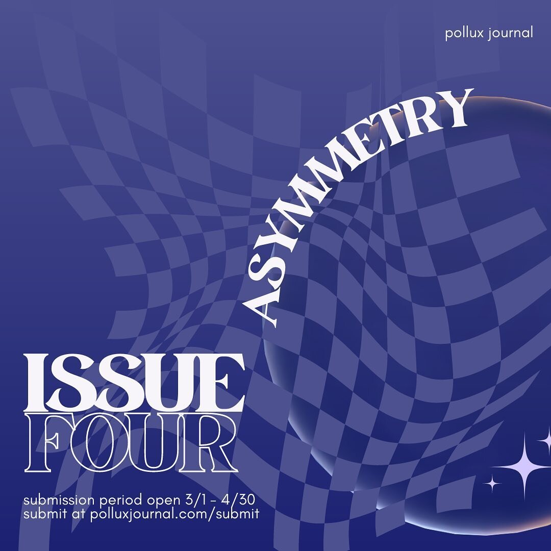 we're excited to announce that the new submission period for our first-ever themed issue (!!!) is OPEN!! 

explore what asymmetry means to you and the experiences/presentation of multilinguality! how does connection to multiple languages, and by exte