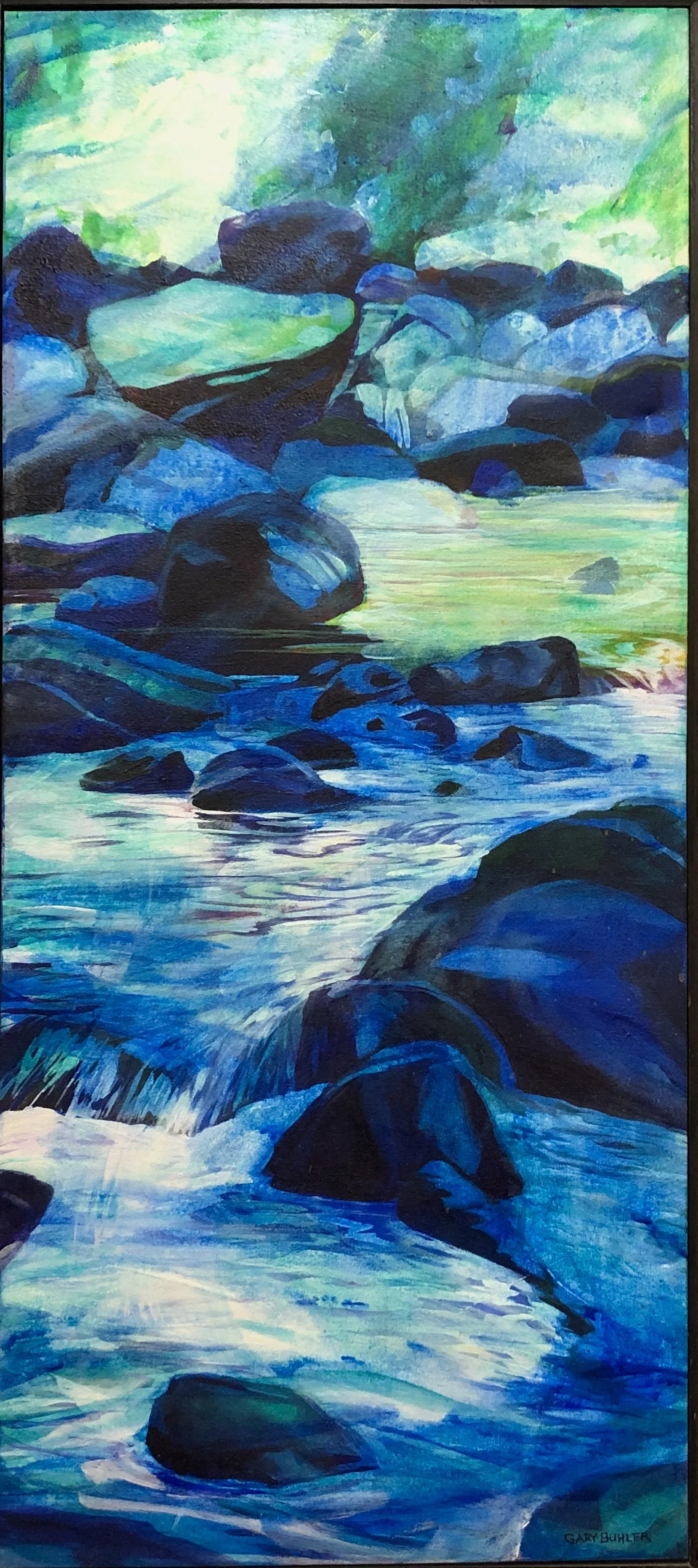 Blue Green Stream: 45" x 21" - $650, 1996