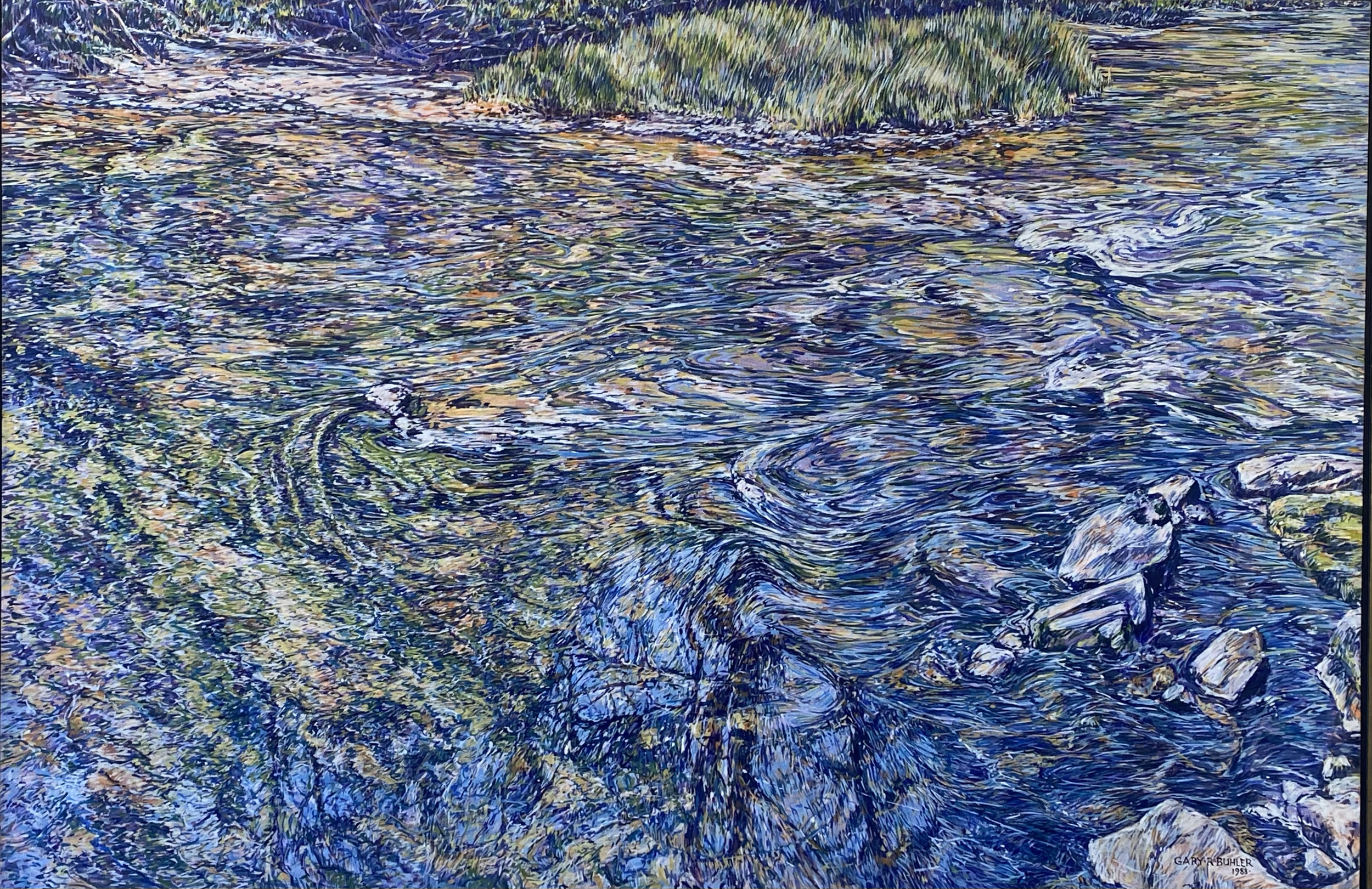 Yamhill Reflections: 
46'' x 69''
Acrylic on Canvas
$10,000, 2024