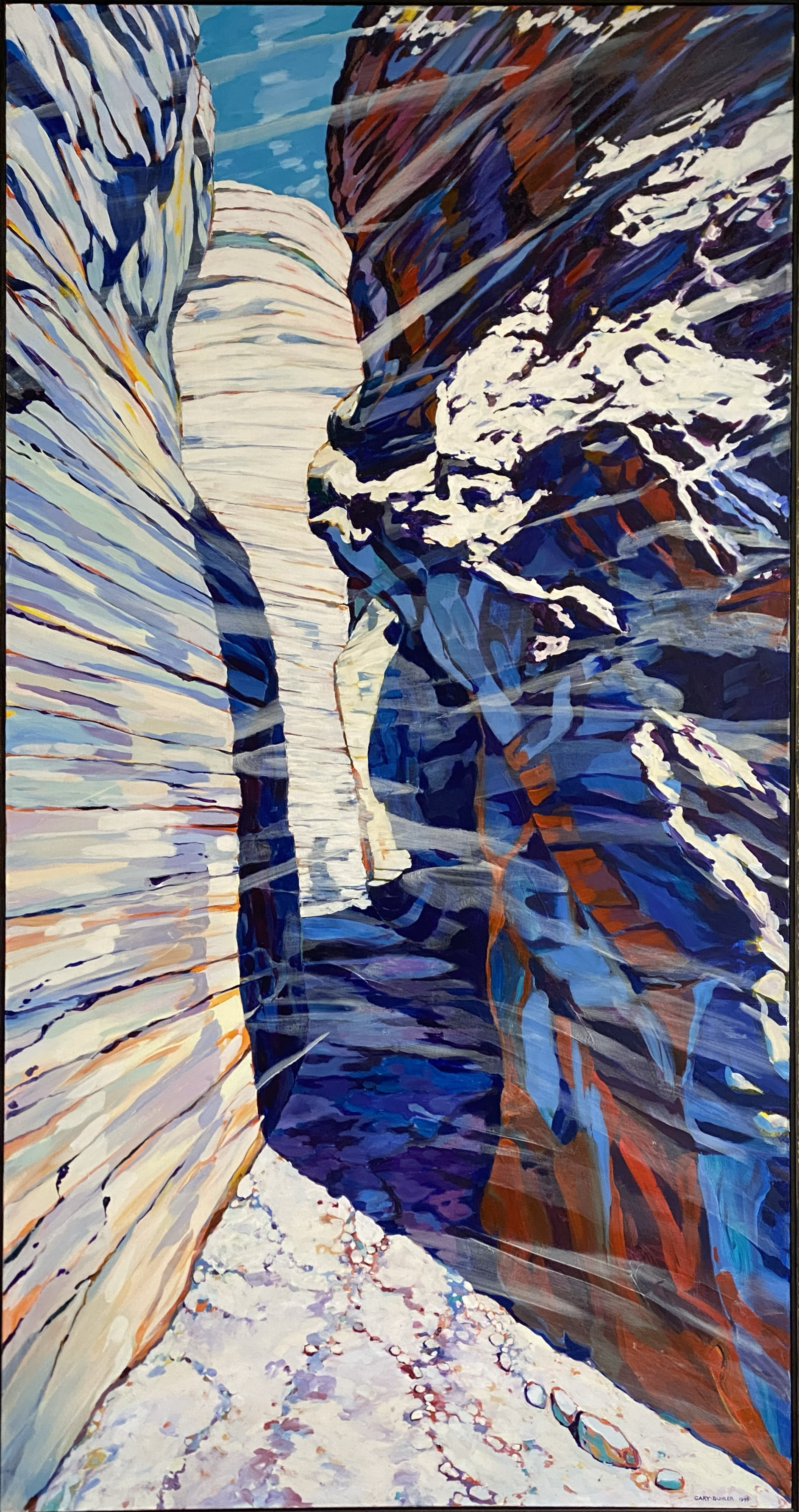 "The Narrow Way": 78'' x 42'', Acrylic on Canvas, 1999. $6,000.