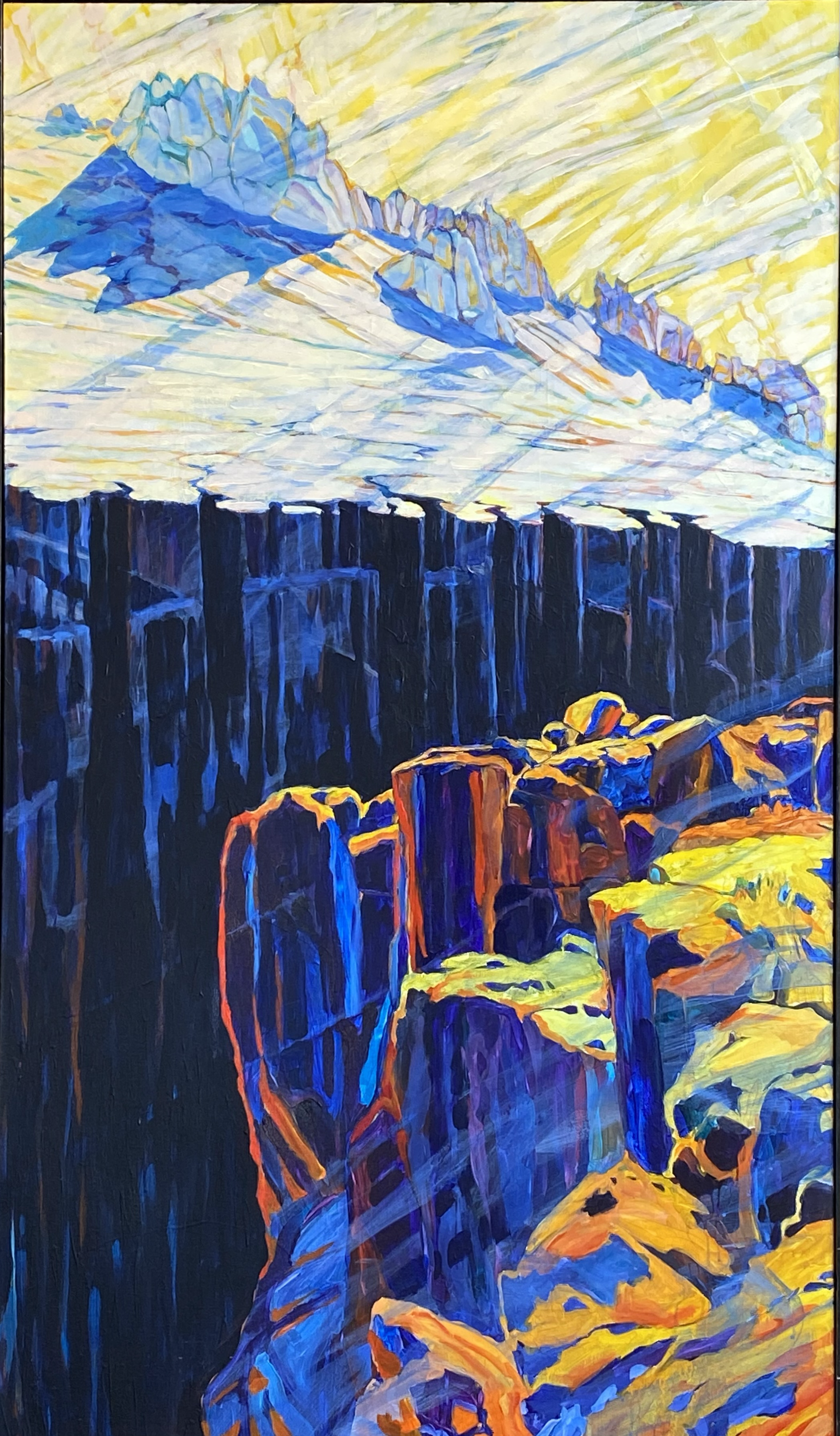 "Chasm": 62'' x 37'', unframed, acrylic on canvas, 1999. SOLD