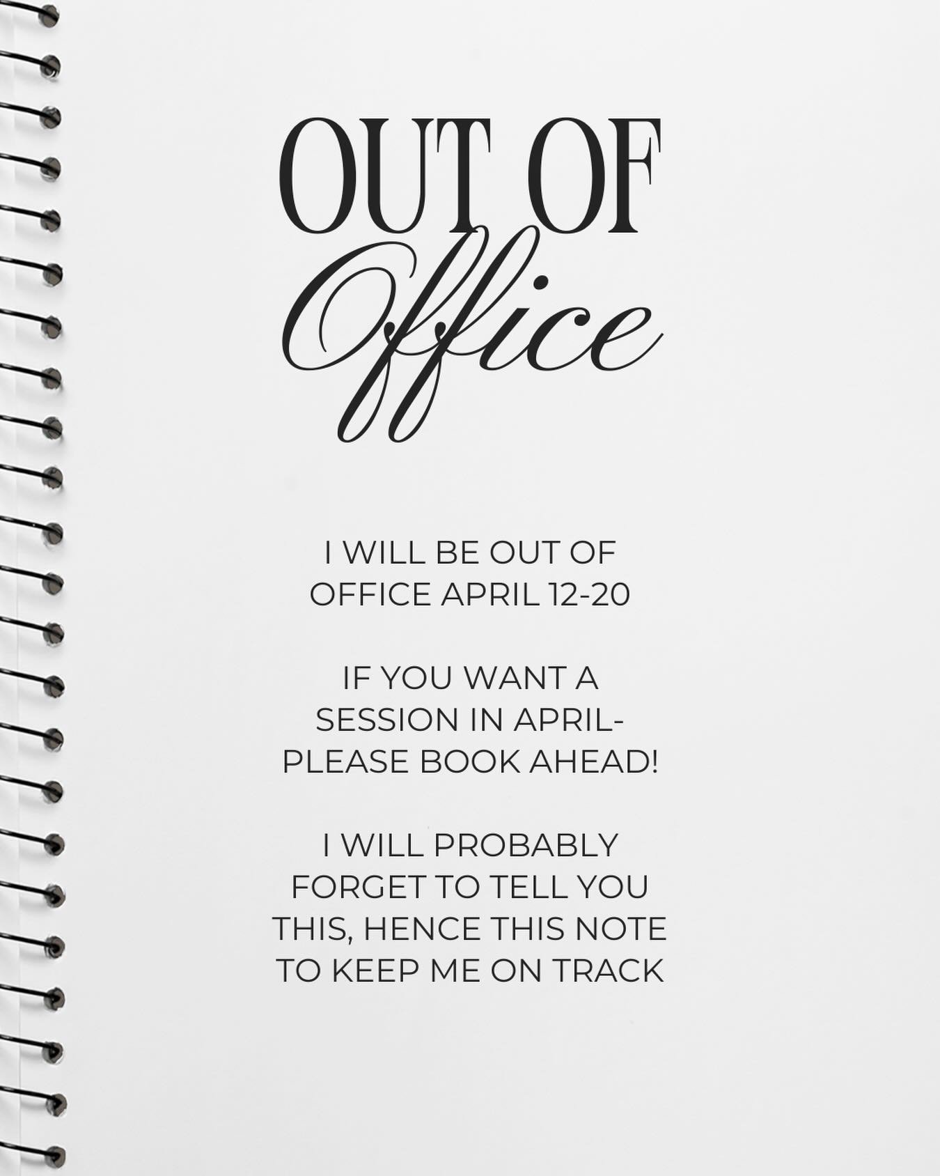 The note is back on my desk😂 we have a few more weeks until I go on vacation- please make sure you book ahead if you&rsquo;d like a spot in April! Samantha will be in that Monday and Tuesday and then will also be out✨ 

#bastroptx #bastropacupunctur