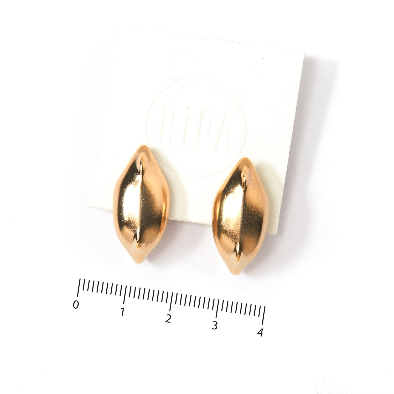 Stylish everyday earrings shaped like mega seed. Silver, gold plated