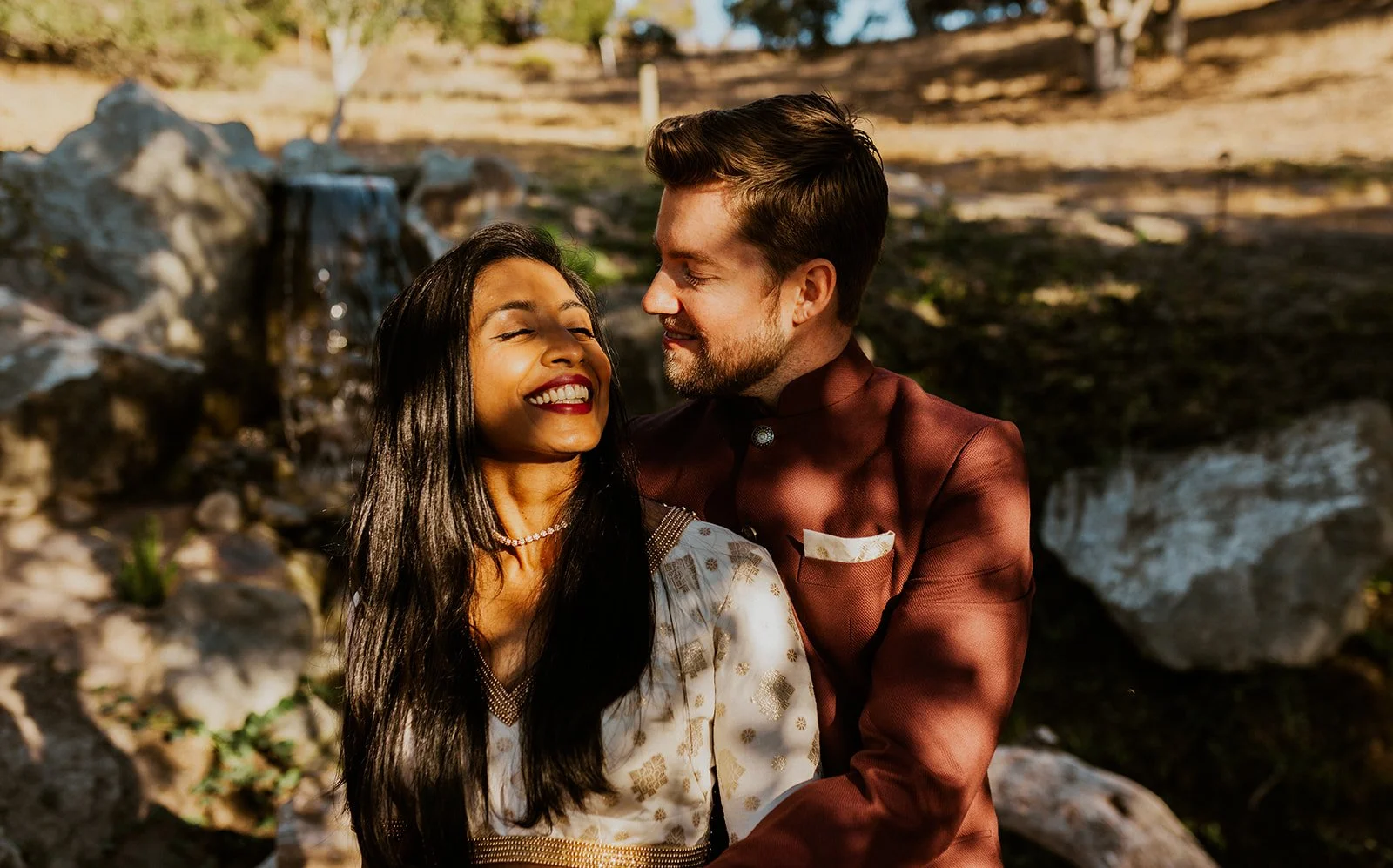 Bride and groom celebrating during wedding weekend in San Luis Obispo