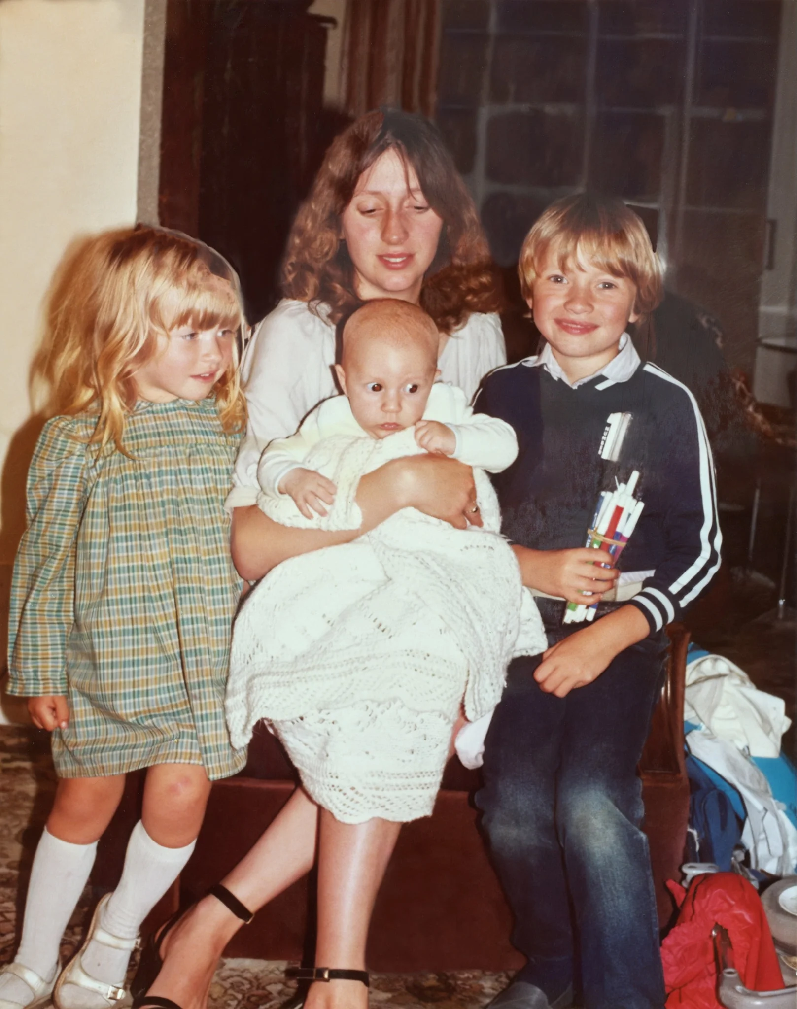 photograph of a family in the 80s