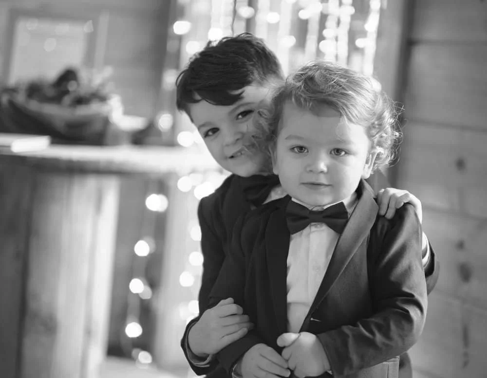 wedding portrait photo of two young brothers