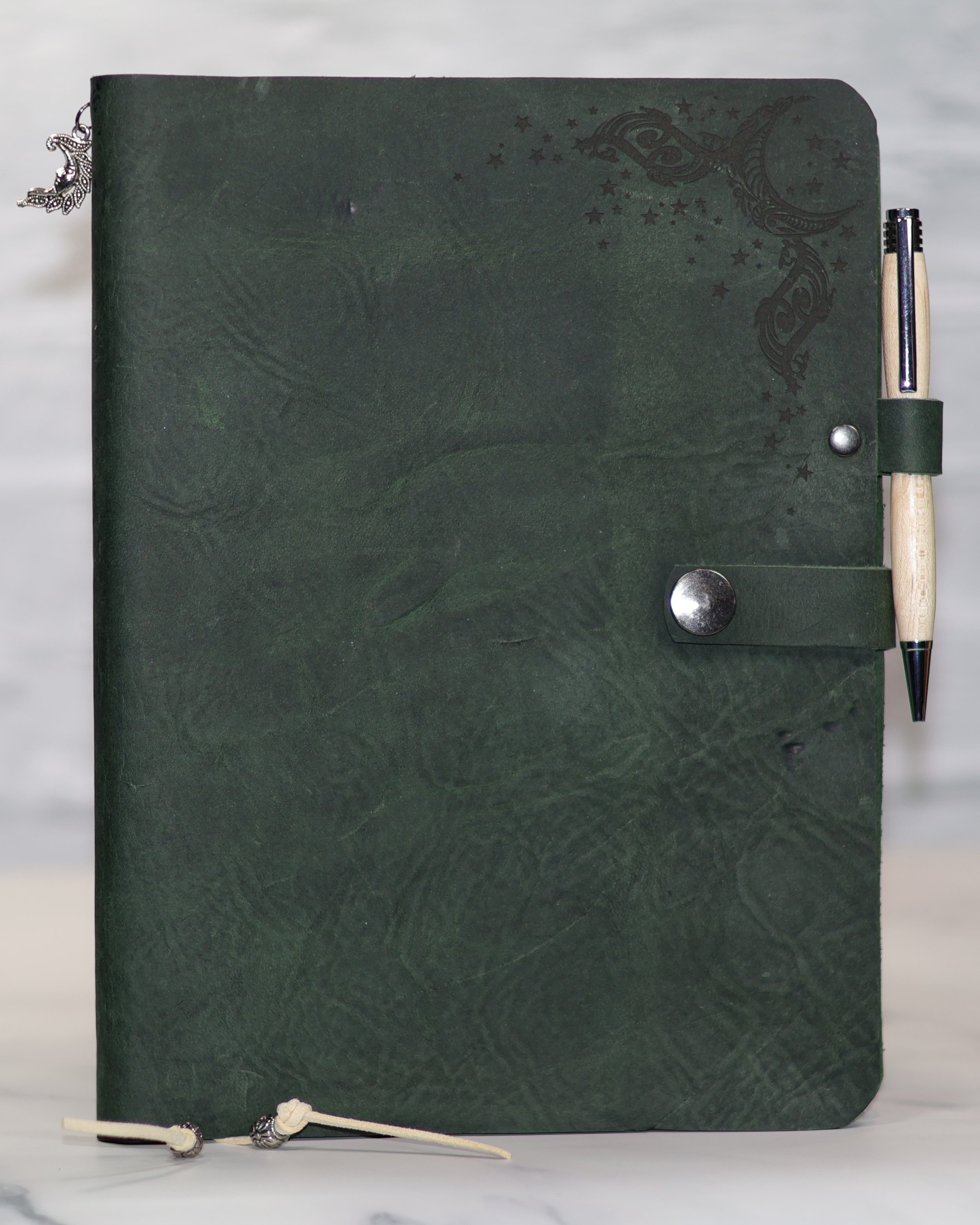 Composition Antique Green Leather Cover (Celestial)
