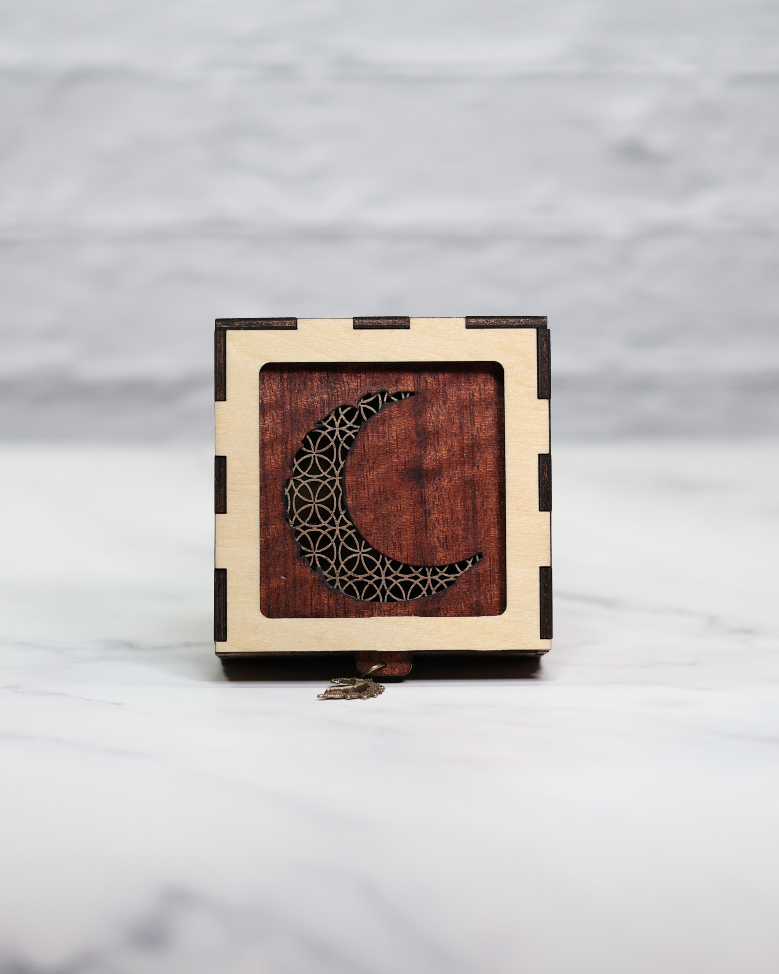 Basswood and Walnut Box with Exotic Veneer           (Small 3.5x3.5x1.5)