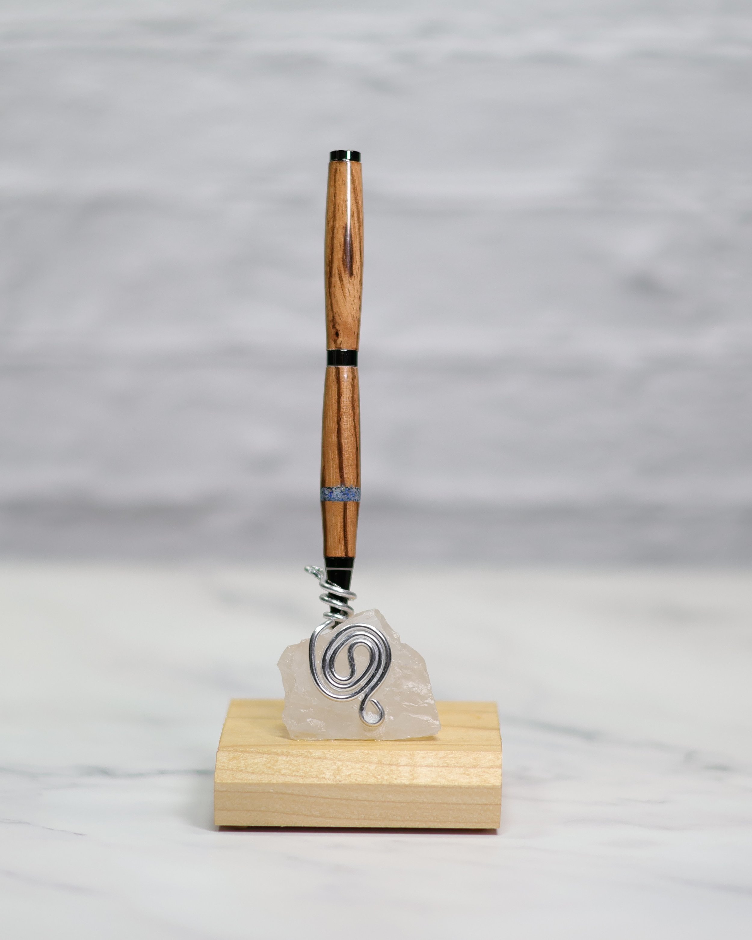 Zebra Wood & Lapis Lazuli Inlay Pen