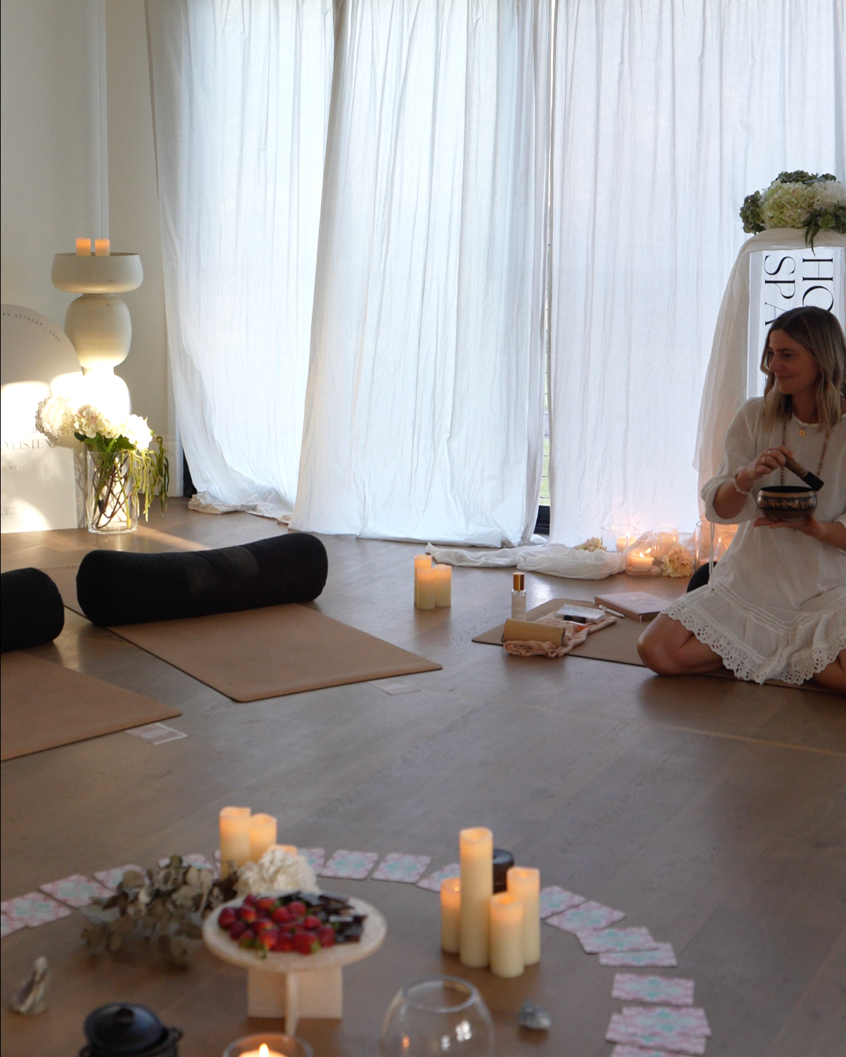 Nadia leading a group of entrepreneurs at the FounderHer Retreat with Holding Space with Grace