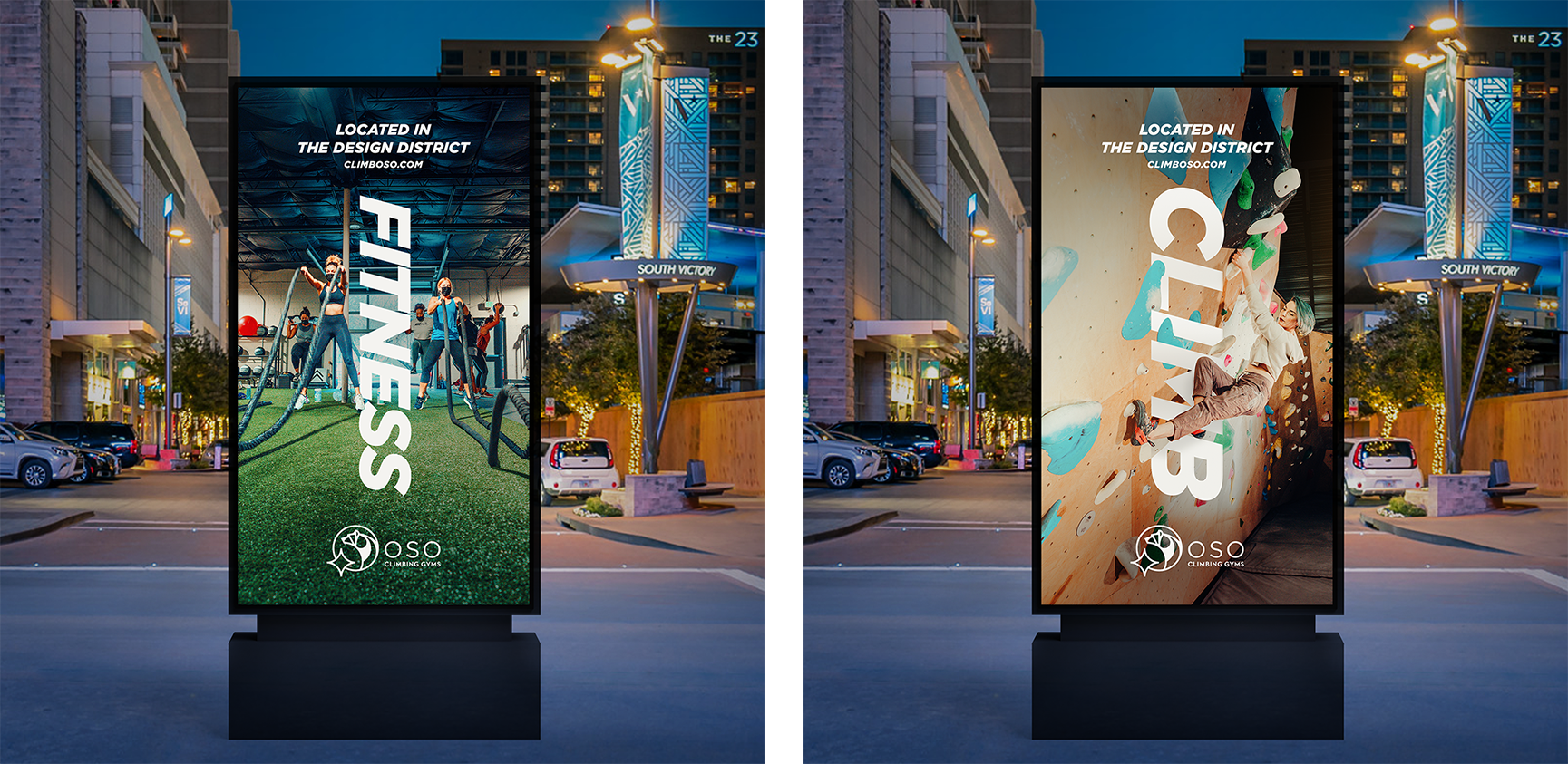 Digital Billboard Design for OSO Climbing Gyms by The Uptown Agency