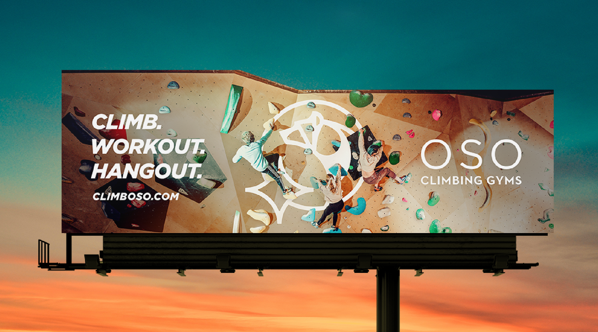 Billboard Design for OSO Climbing Gyms by The Uptown Agency