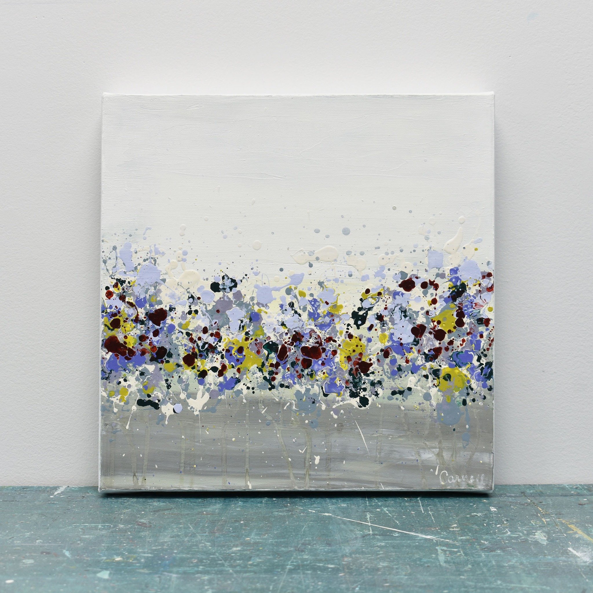 Discover the Poetry of Nature with &quot;Meadowland 11&quot;

Indulge in the delicate beauty of a blooming garden a captivating addition to the GeoFlora series. This small abstract painting is a tribute to the harmony of springtime hues and intricate