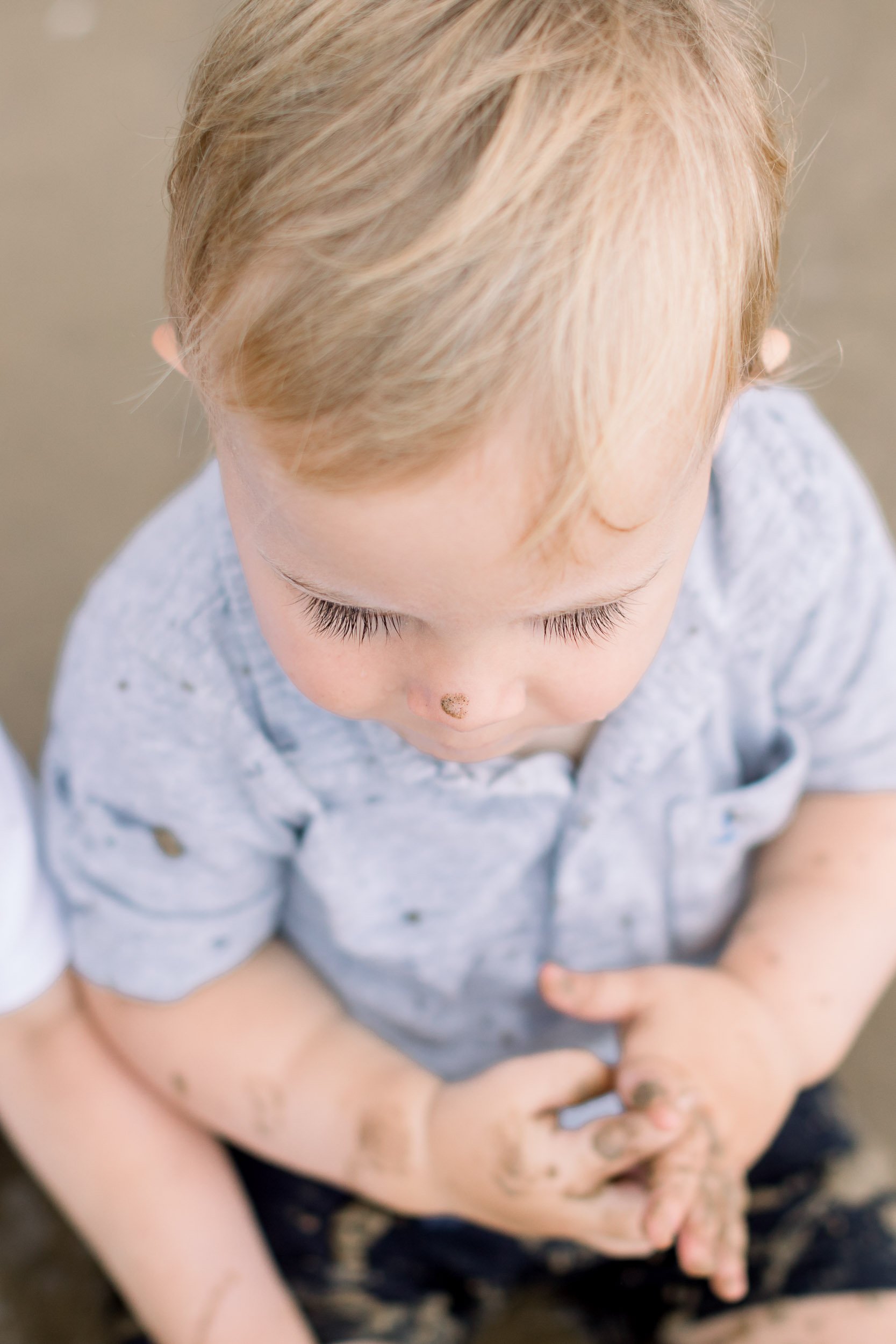 Eyelashes closeup of baby boy