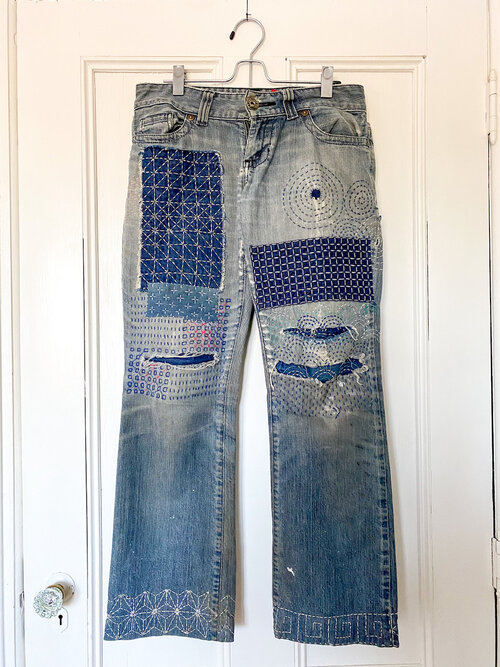 How To Mend Your Jeans Using Sashiko Stitching — Waste Free Planet