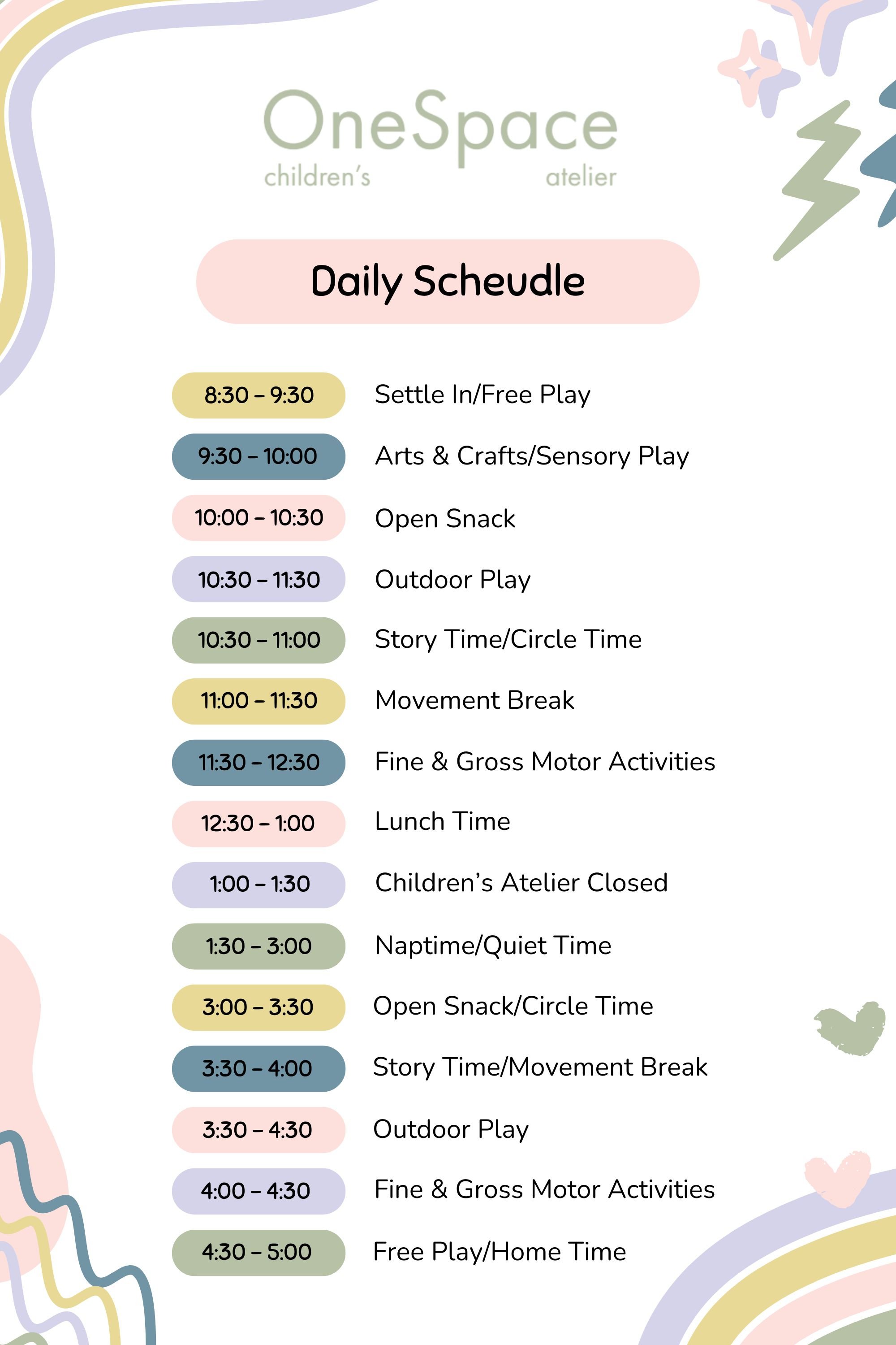 Children's Atelier Daily Schedule