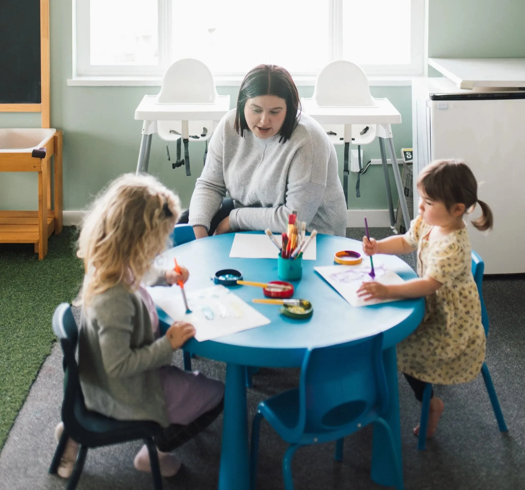 Painting activity at OneSpace childcare