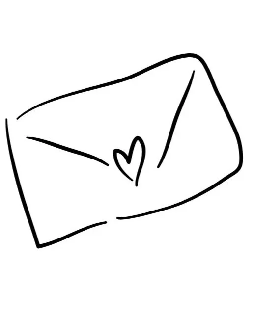 Illustration of an envelope with a heart on it.