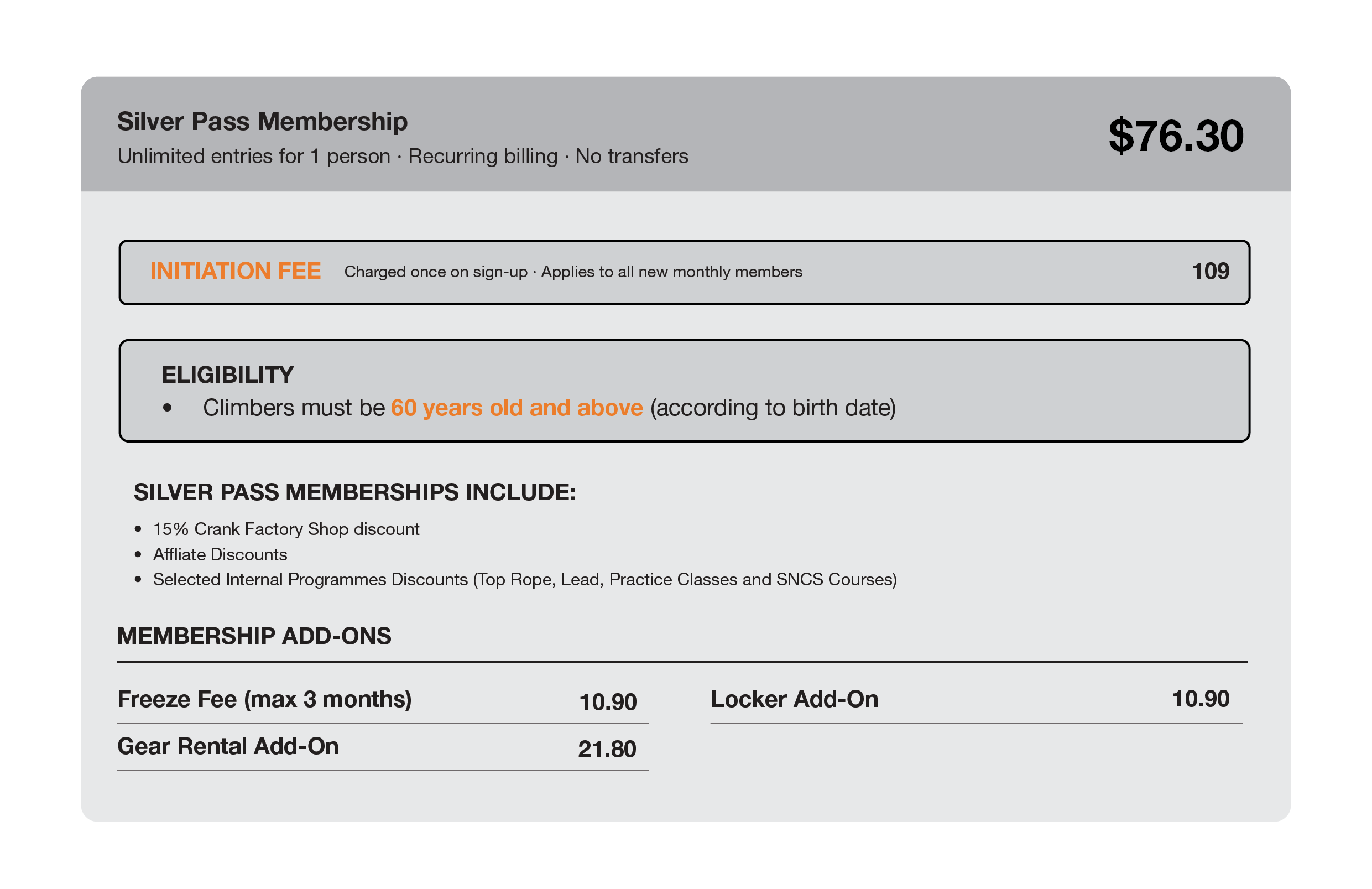 Silver Pass Membership — Climb Central Singapore