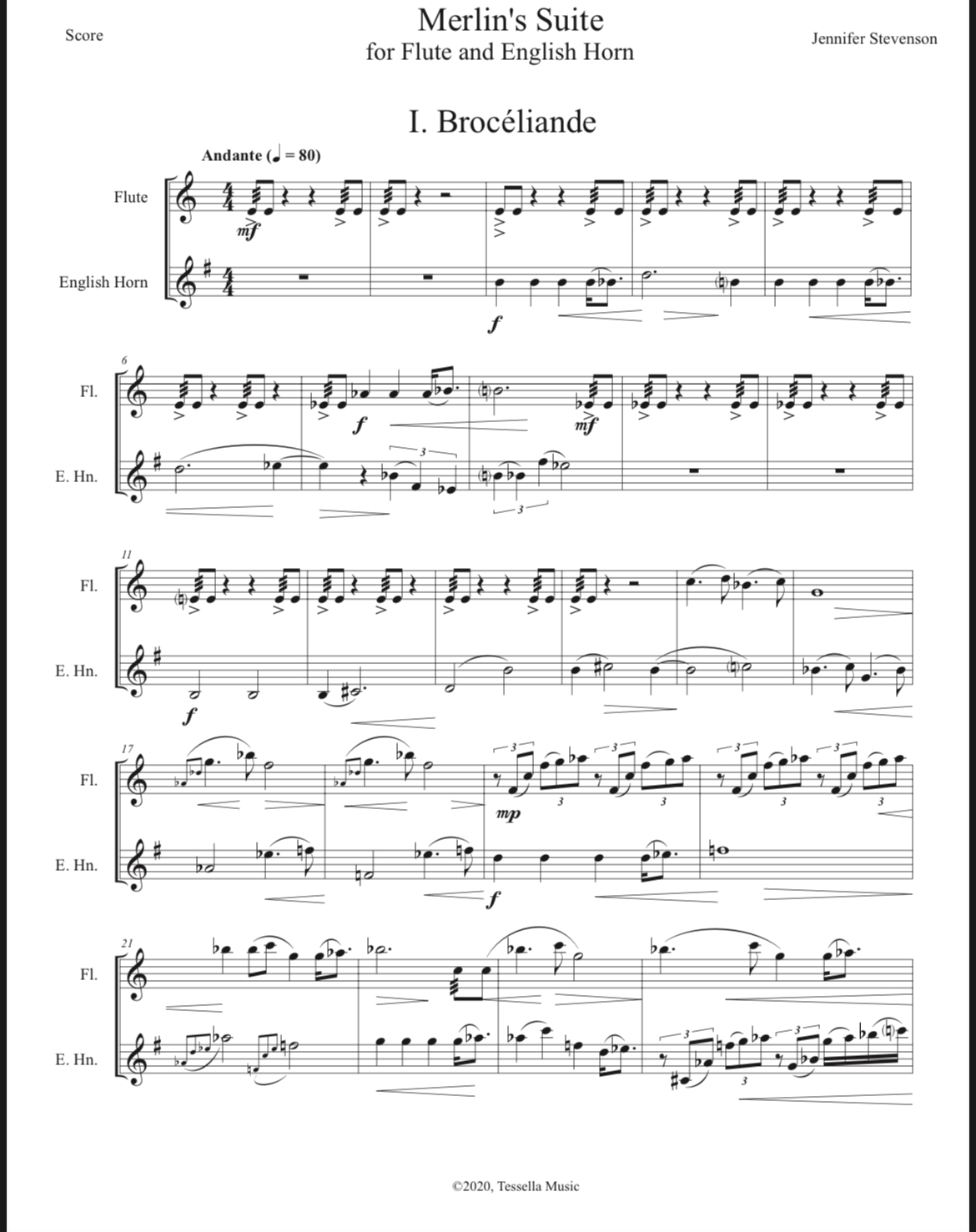 Merlin's Suite for Flute and English Horn